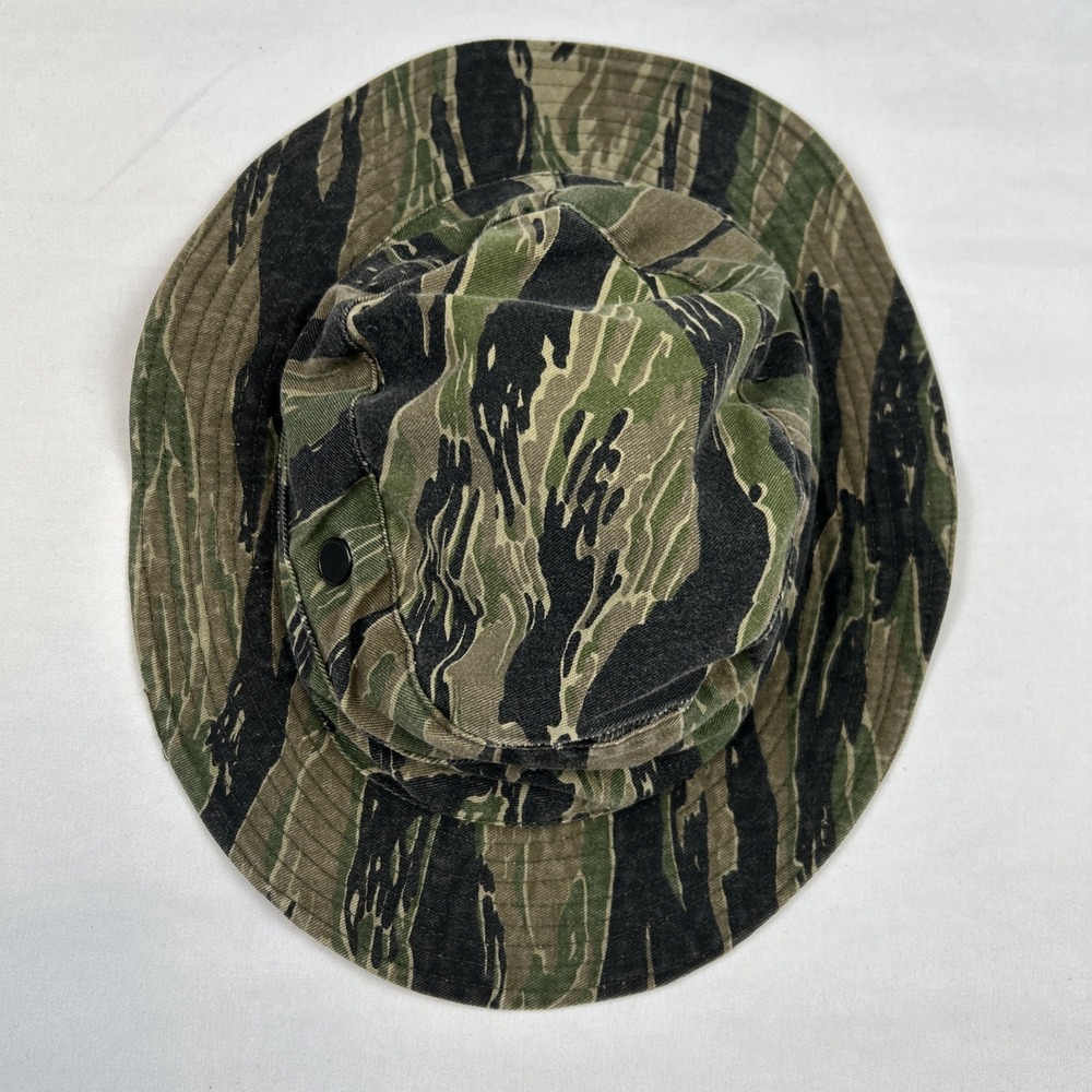 Tru Spec original Tiger Stripe Boonie Hat Sun Hot Weather Sz 7 1/2 Woodland Camo